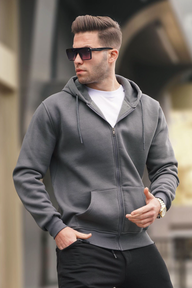 Füme Kapüşonlu Regular Fit Erkek Sweatshirt 6033