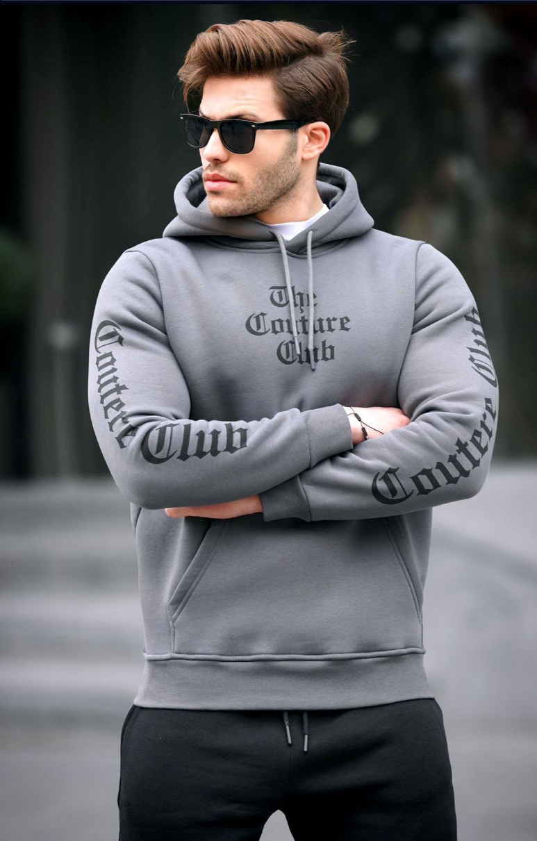 Madmext Füme Baskılı Kapşonlu Sweatshirt 2877